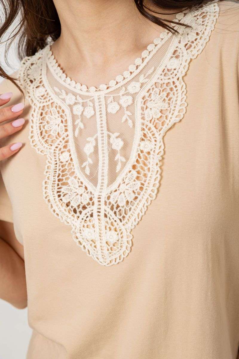 Пижама женская с принтом, цвет бежевый, 243R1600-019 — изображение 5