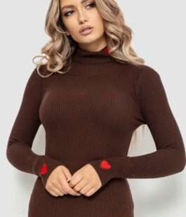 Гольф женский однотонный, цвет шоколадный, 204R052