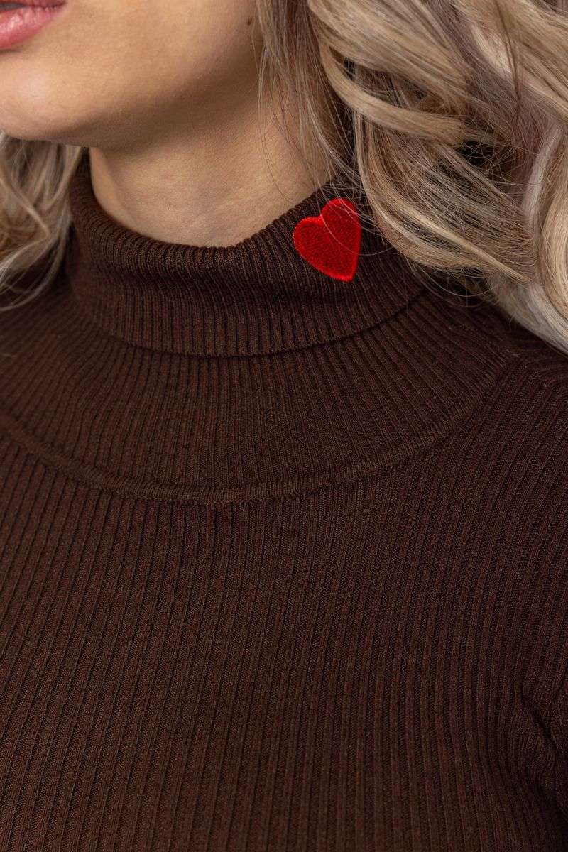 Гольф женский однотонный, цвет шоколадный, 204R052 — изображение 5