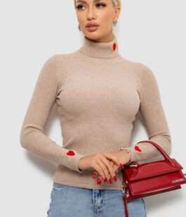 Гольф женский однотонный, цвет бежевый, 204R052