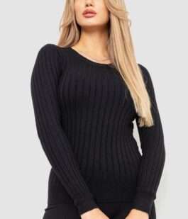 Водолазка женская в рубчик, цвет черный, 204R9031