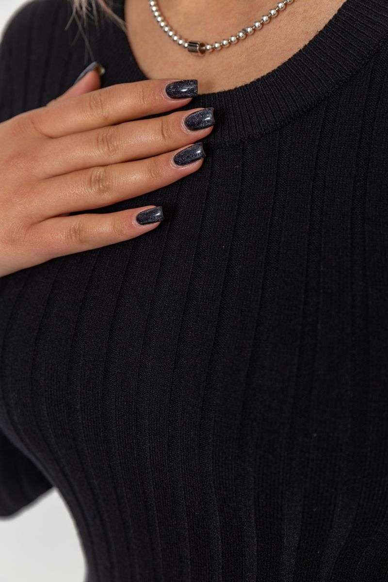 Водолазка женская в рубчик, цвет черный, 204R9031 — изображение 5