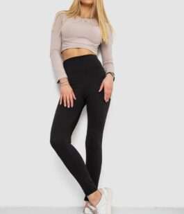 Лосины в рубчик, цвет черный, 238R58202