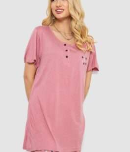 Пижама женская с принтом, цвет пудровый, 243R6998