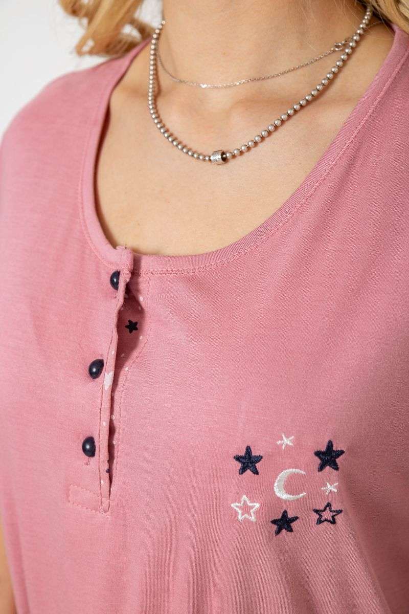 Пижама женская с принтом, цвет пудровый, 243R6998 — изображение 5