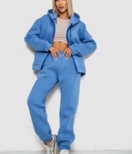 Спортивный костюм женский на флисе, цвет джинс, 238R5715-1