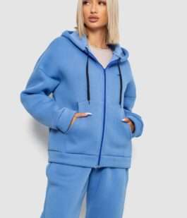 Спортивный костюм женский на флисе, цвет джинс, 238R5715-1