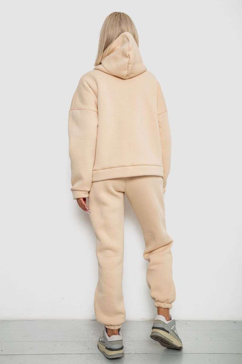 Спортивный костюм женский на флисе, цвет бежевый, 238R5715-1 — изображение 4