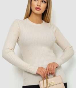 Кофта женская однотонная, цвет светло-бежевый, 244R2031