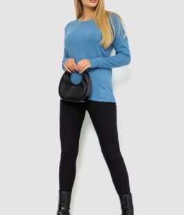 Кофта женский однотонный повседневный, цвет джинс, 244R2033