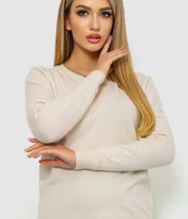 Кофта женский однотонный повседневный, цвет светло-бежевый, 244R2033