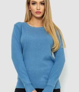 Кофта женский однотонный повседневный, цвет джинс, 244R2033