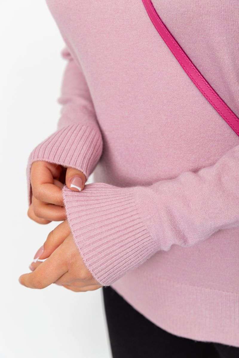 Кофта женский однотонный повседневный, цвет пудровый, 244R2033 — изображение 5