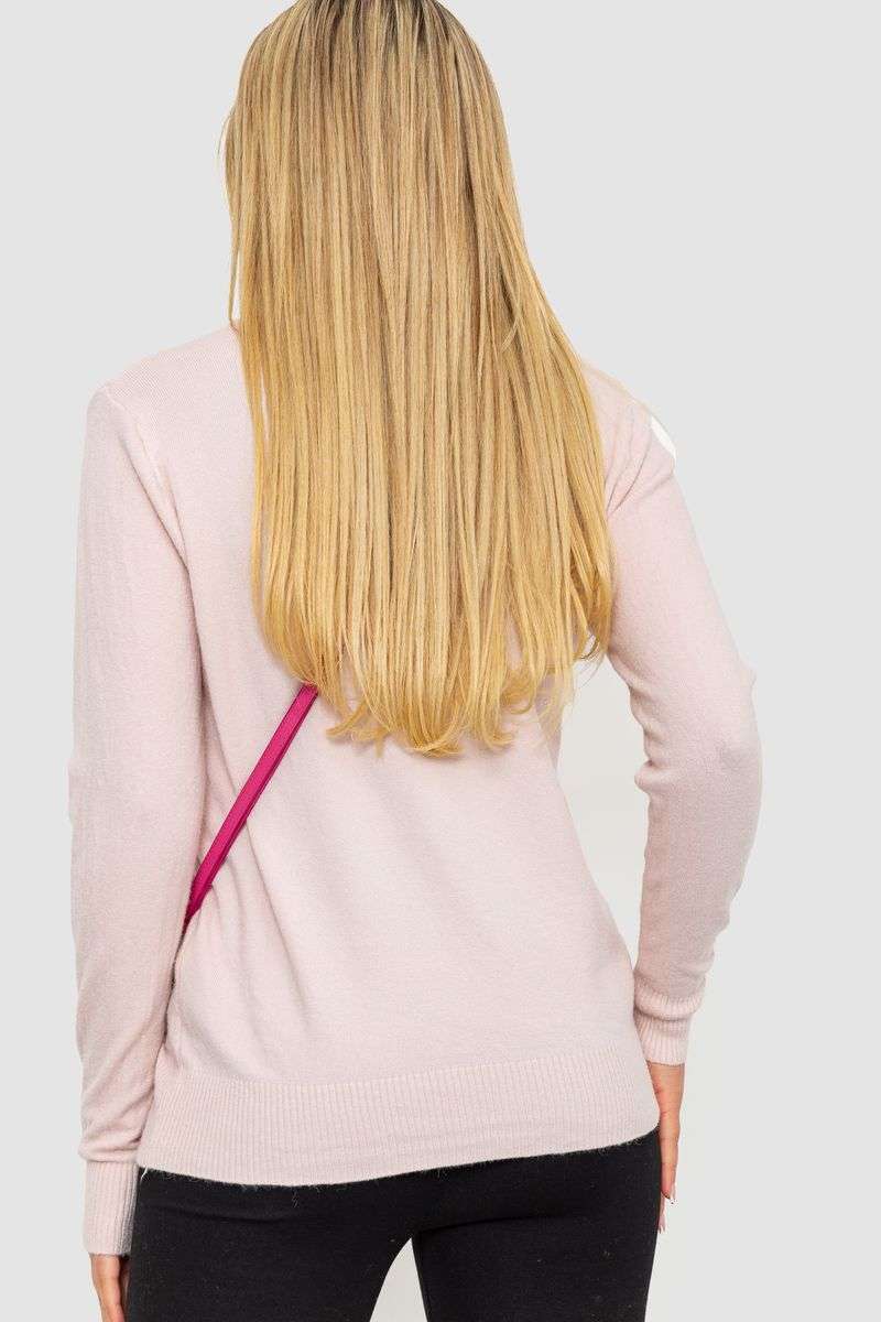 Кофта женский однотонный повседневный, цвет светло-розовый, 244R2033 — изображение 4
