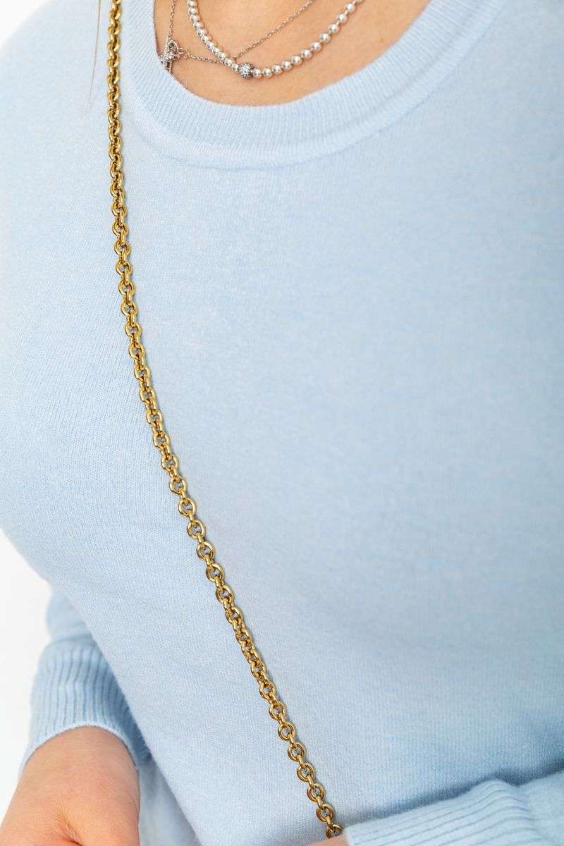 Кофта женский однотонный повседневный, цвет светло-голубой, 244R2033 — изображение 5