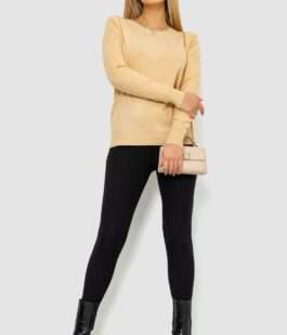 Кофта женский однотонный повседневный, цвет бежевый, 244R2033