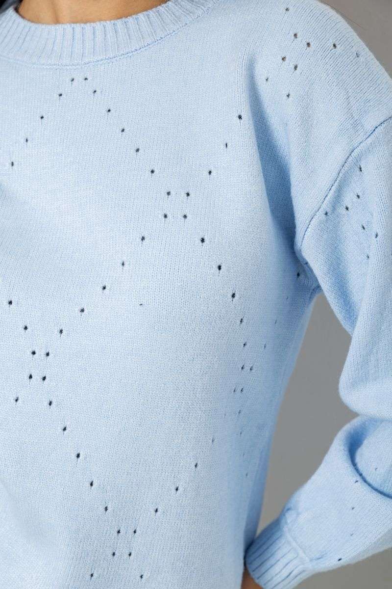Свитер женский, цвет голубой, 244R2026-8 — изображение 5