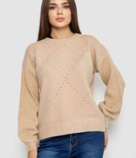 Свитер женский, цвет светло-бежевый, 244R2026-8