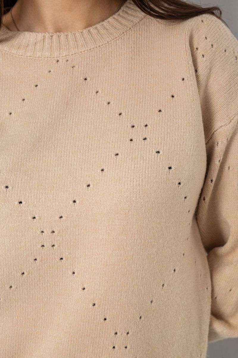 Свитер женский, цвет светло-бежевый, 244R2026-8 — изображение 5