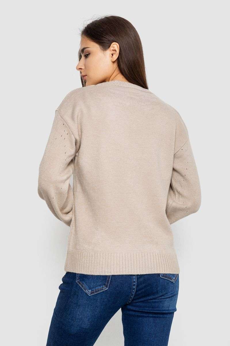 Свитер женский, цвет бежевый, 244R2026-8 — изображение 4