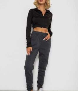 Спортивные штаны женские на флисе, цвет серый, 238R58671-1