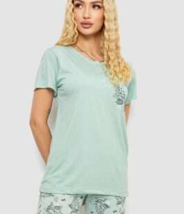 Пижама женская с принтом, цвет мятный, 243R10305