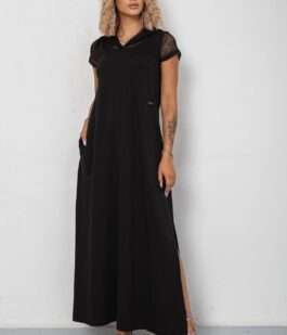 Платье с капюшоном, цвет черный, 102R5261