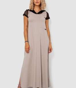 Платье с капюшоном, цвет бежевый, 102R5261