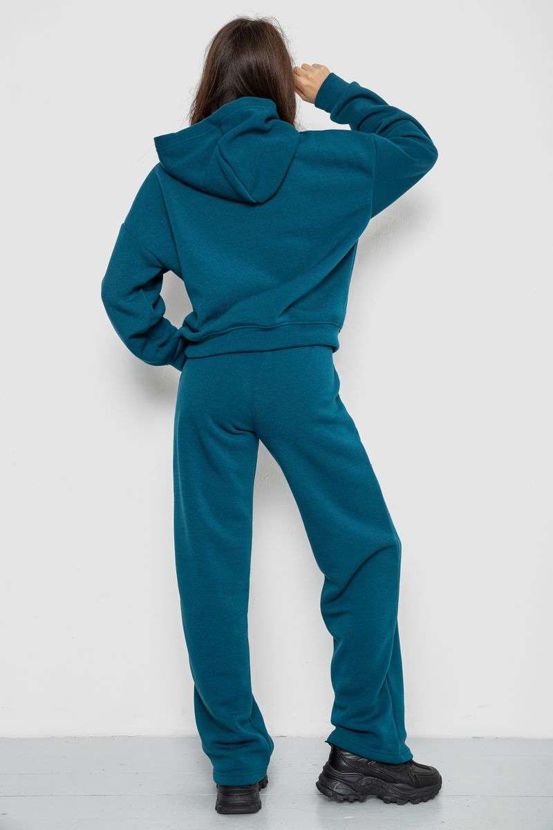 Спортивный костюм женский на флисе, цвет изумрудный, 241R2001-2 — изображение 4