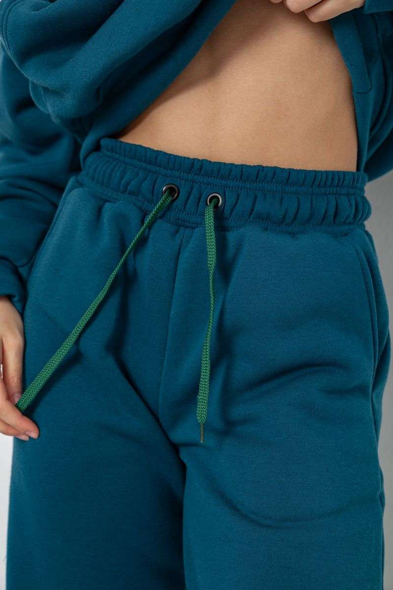 Спортивный костюм женский на флисе, цвет изумрудный, 241R2001-2 — изображение 6