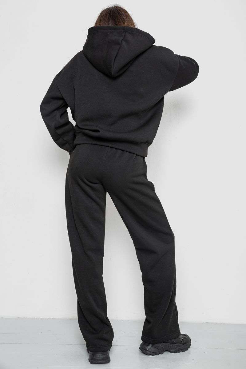 Спортивный костюм женский на флисе, цвет черный, 241R2001-2 — изображение 4