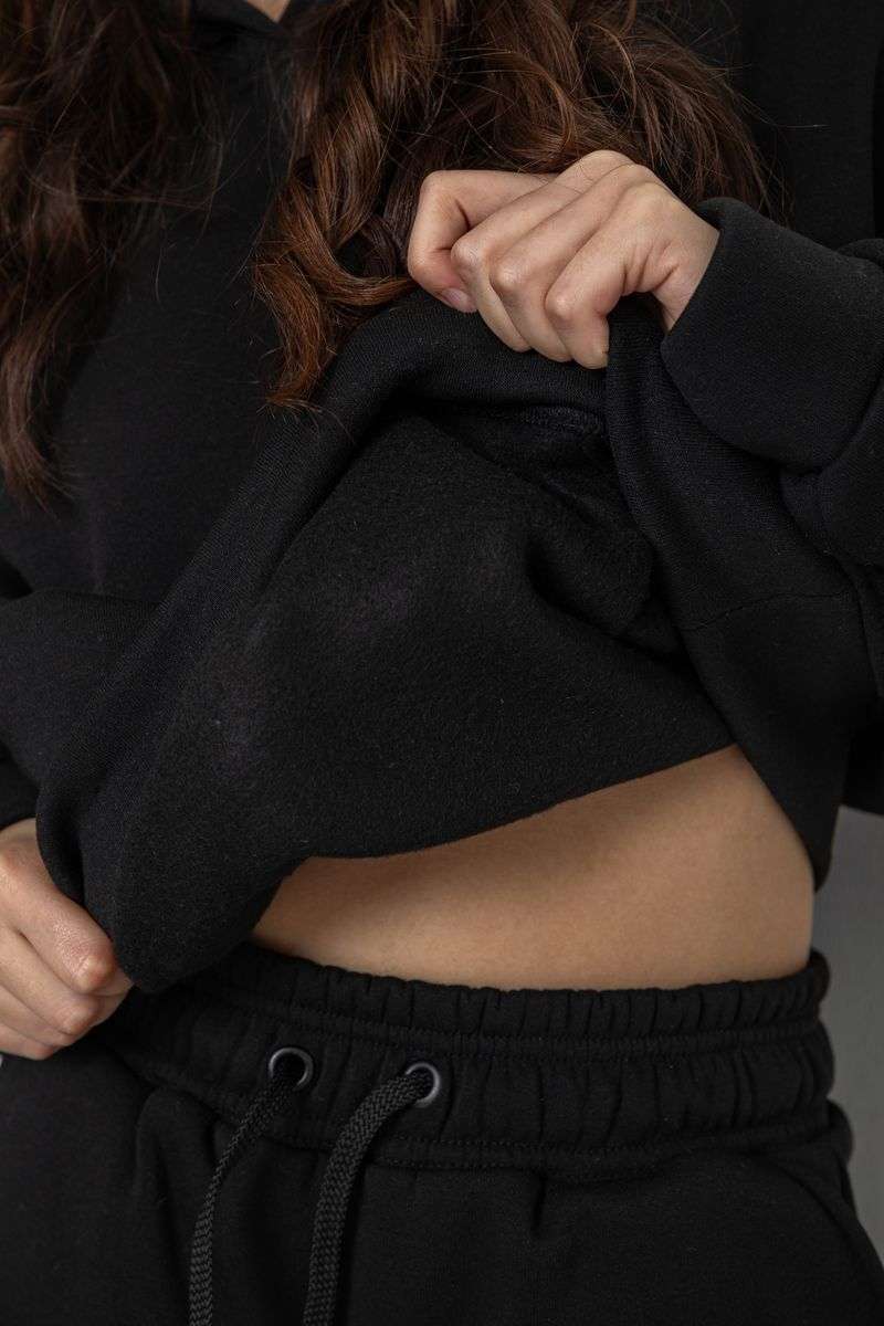 Спортивный костюм женский на флисе, цвет черный, 241R2001-2 — изображение 7