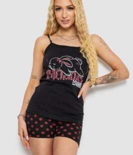 Пижама женская с принтом 238R2936, цвет Черный