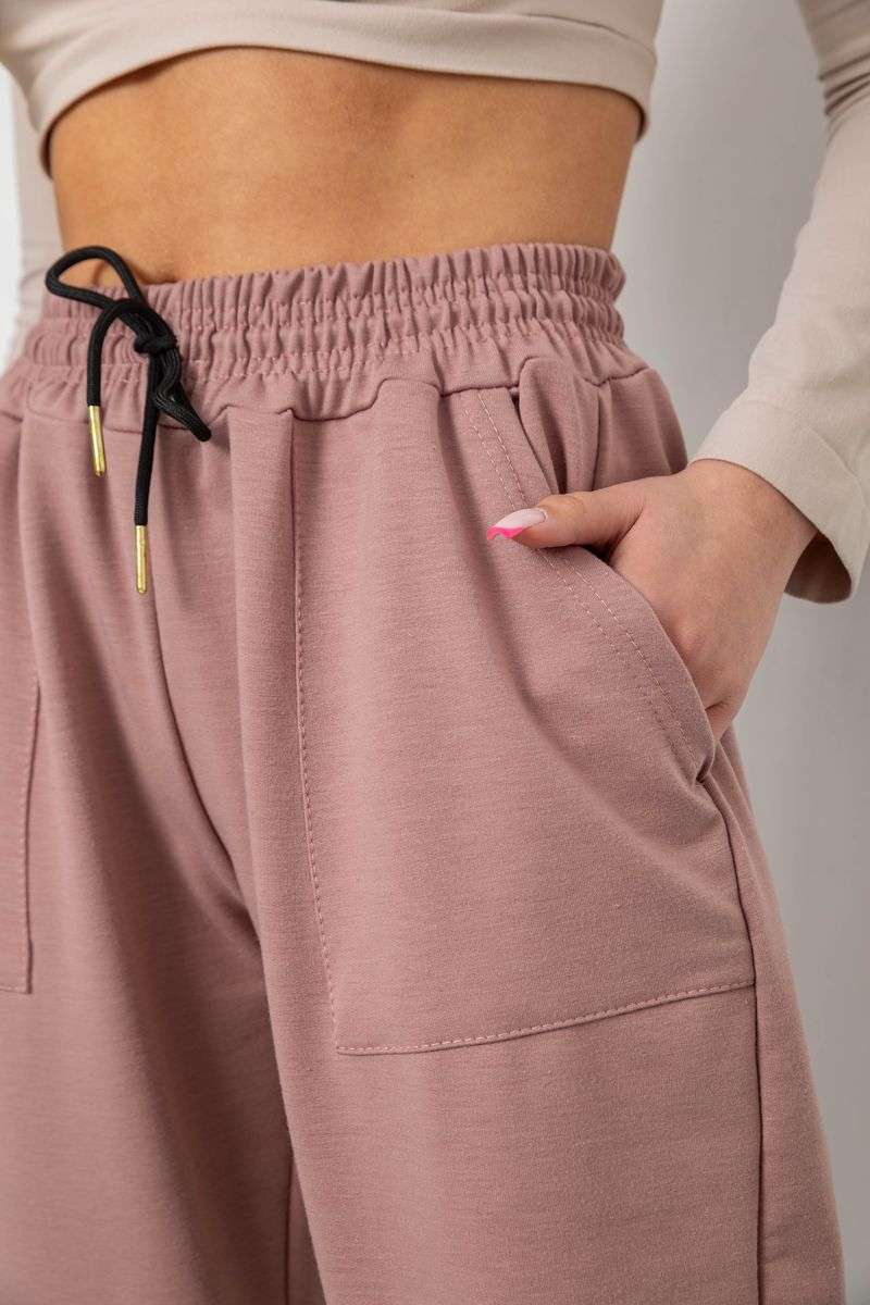 Спортивные штаны женские, цвет пудровый, 238R115 — изображение 5