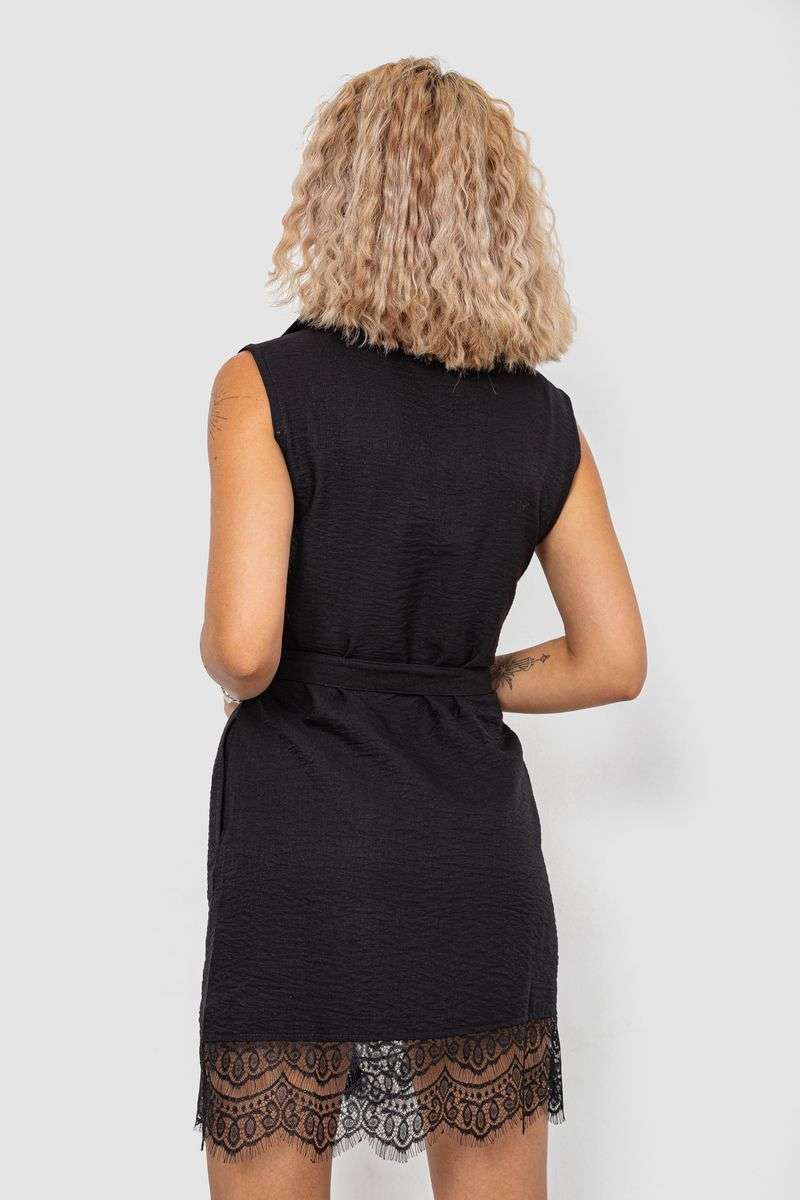 Платье на пуговицах, цвет черный, 102R388 — изображение 4