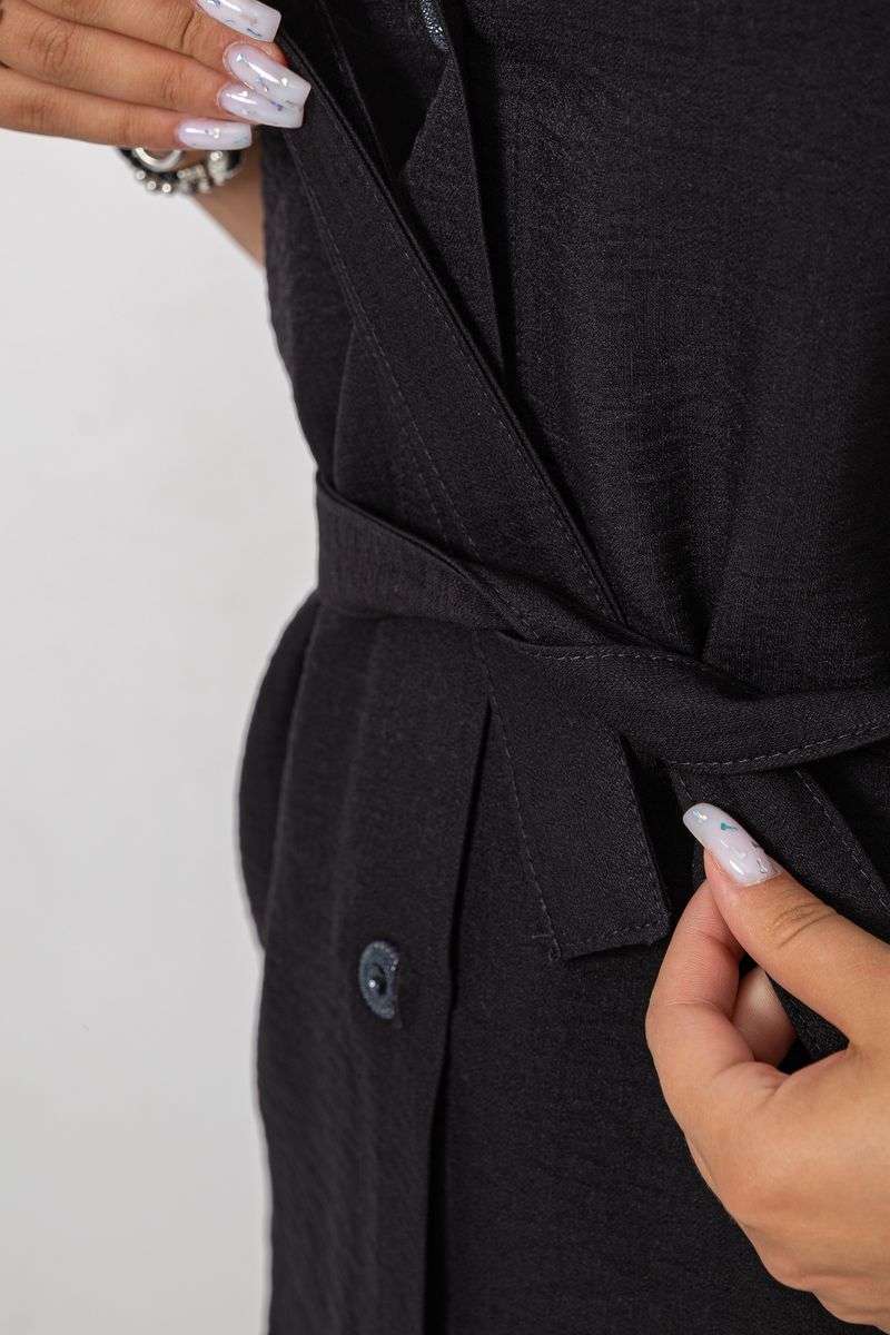 Платье на пуговицах, цвет черный, 102R388 — изображение 5