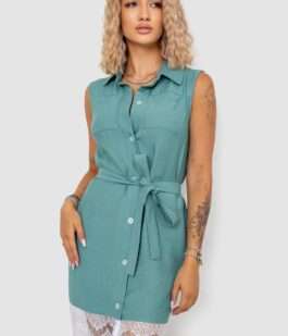 Платье на пуговицах, цвет оливковый, 102R388