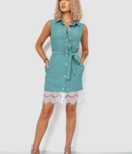 Платье на пуговицах, цвет оливковый, 102R388