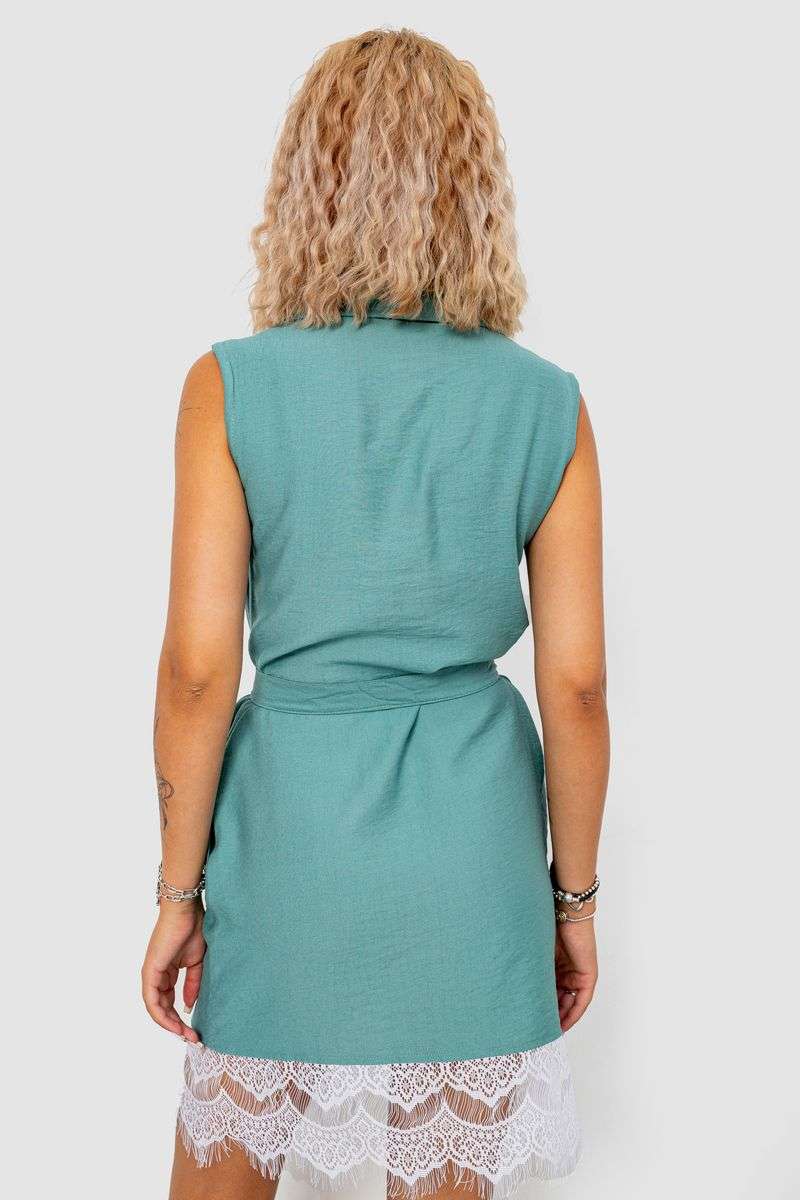 Платье на пуговицах, цвет оливковый, 102R388 — изображение 4