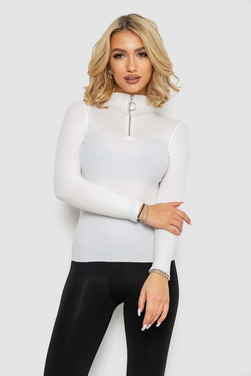 Женская кофта на молнии в рубчик