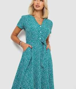 Платье софт с принтом, цвет зеленый, 230R0032