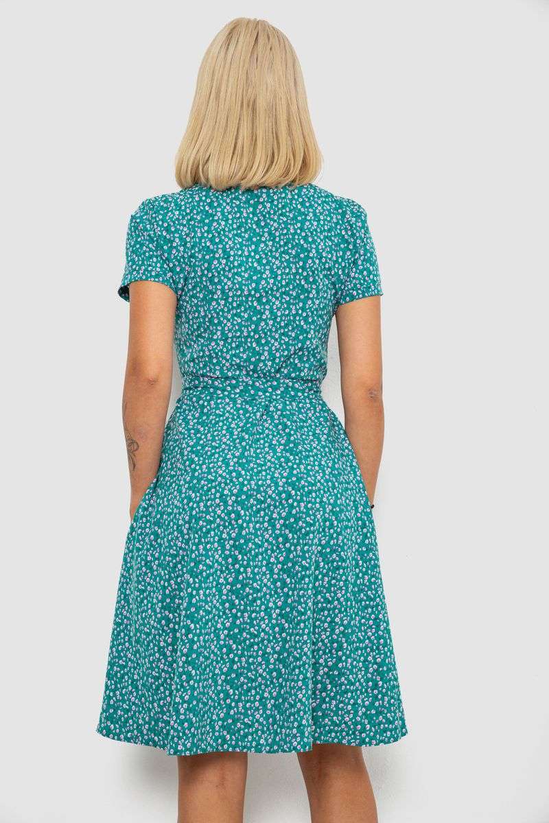 Платье софт с принтом, цвет зеленый, 230R0032 — изображение 4