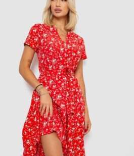 Платье софт с принтом, цвет красный, 230R0032