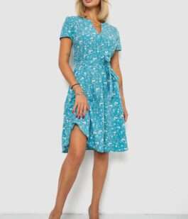 Платье софт с принтом, цвет бирюзовый, 230R0032