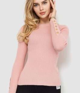 Кофта женская трикотажная однотонная, цвет светло-розовый, 204R017