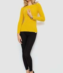 Кофта женская трикотажная однотонная, цвет горчичный, 204R017