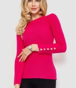 Кофта женская трикотажная однотонная, цвет розовый, 204R017