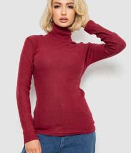 Гольф женский однотонный в рубчик, цвет бордовый, 238R803