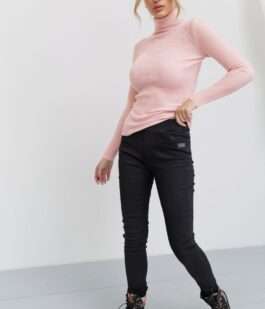 Стильный женский гольф в рубчик, цвет светло-розовый, 204R001