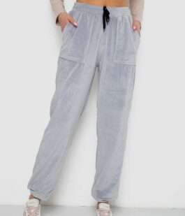 Штаны женские велюровые, цвет серый, 238R58168